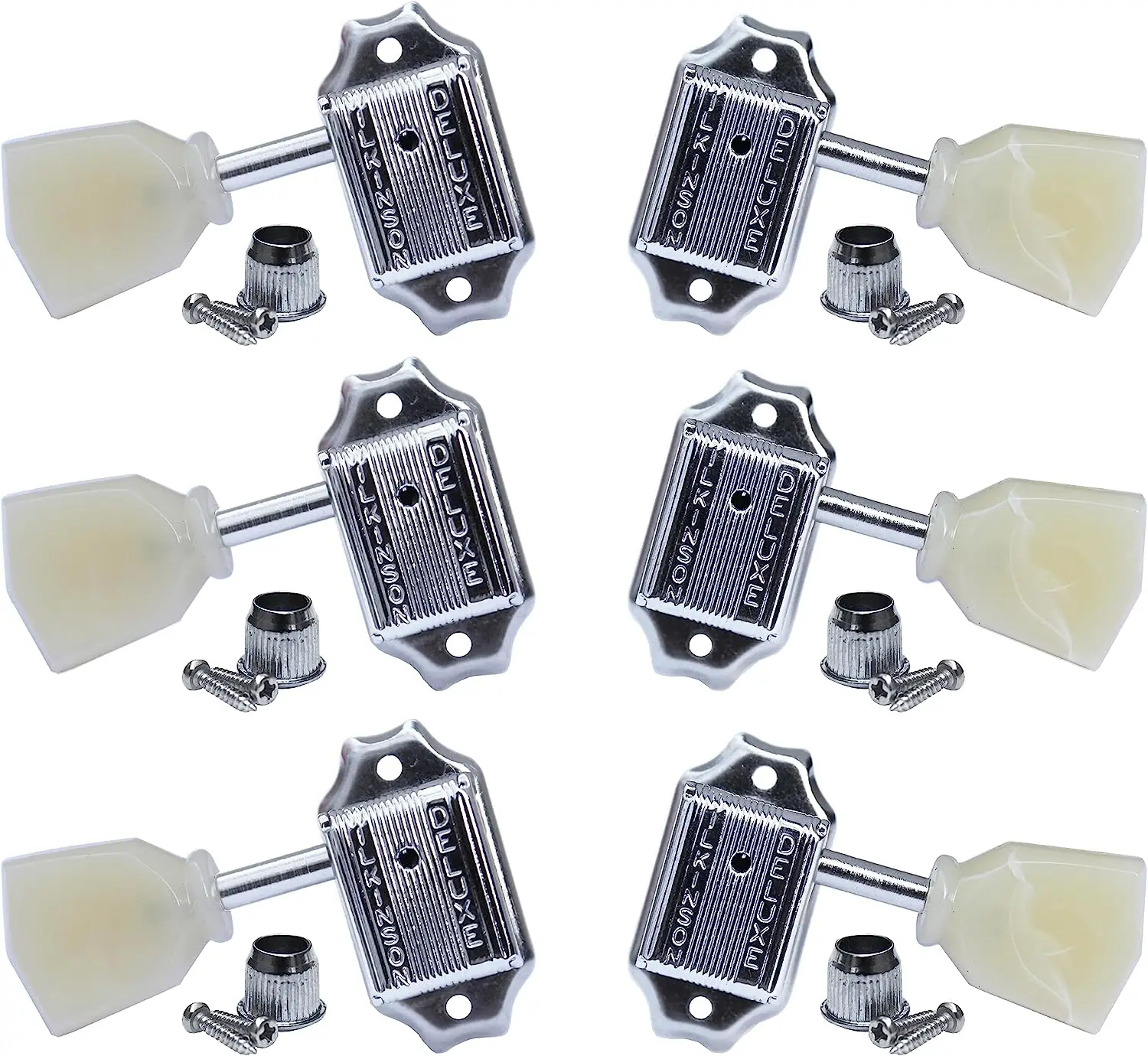 Wilkinson Guitar Locking Tuners One Set 3Lx3R Lock String Tuning Key for Electric Guitars (Nickel)